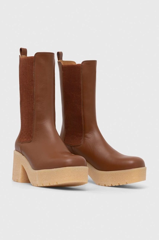 Weekend Max Mara sztyblety skórzane Guglia 2357960734600.TOBAC brązowy AW23