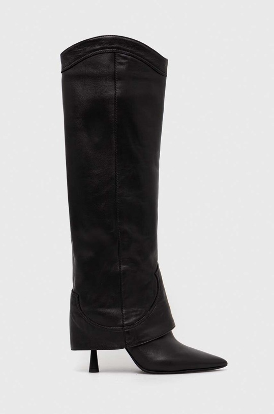 AGL kozaki skórzane LETIZIA BOOT nieocieplane czarny D247509PCSOFTY0000