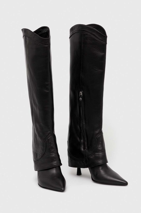 AGL kozaki skórzane LETIZIA BOOT D247509PCSOFTY0000 czarny AW23