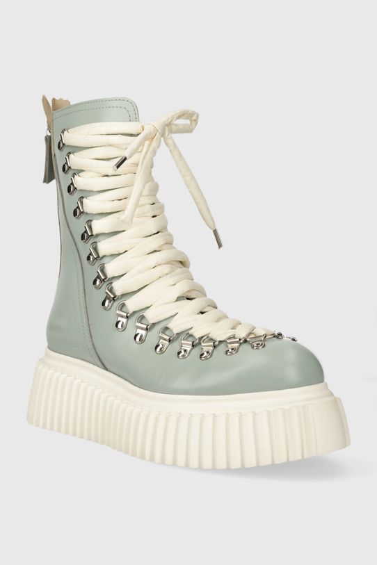 AGL botki skórzane DROMO D751501PGKI022G114 zielony AW23
