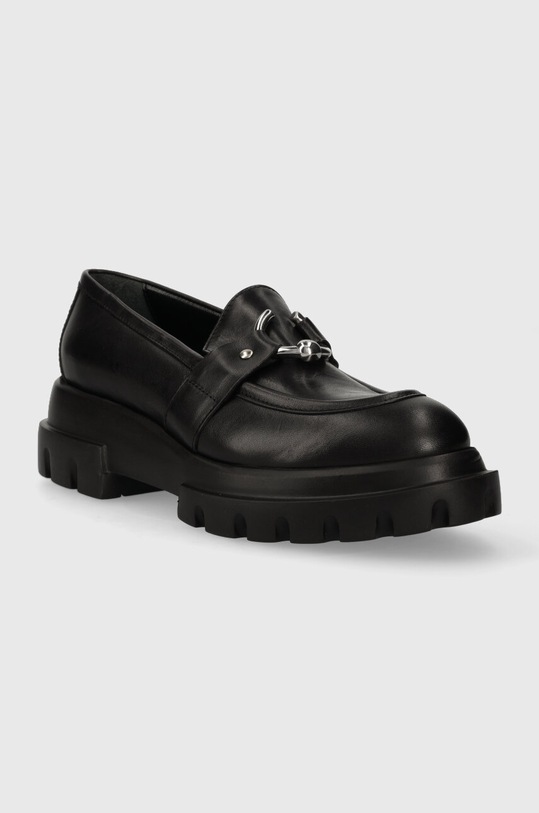 AGL mokasyny skórzane MONIQUE D756014PGKD0711013 czarny AW23