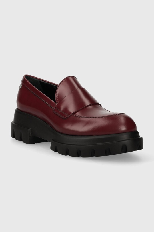 AGL mocasini de piele IDA D756022PHSIRIO0313 burgundia AW23