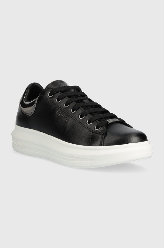 Guess sneakersy skórzane VIBO FL7VIB.LEA12.BLKGU czarny AW23