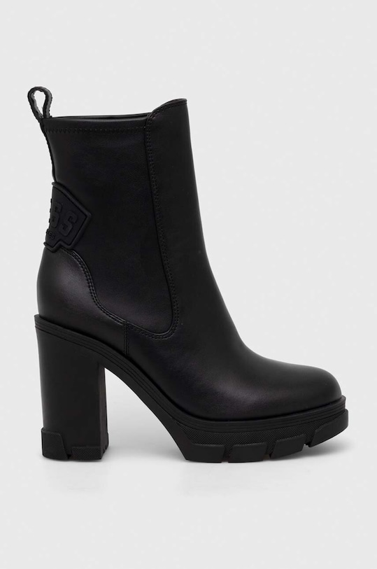Gležnarji Guess XENO Imitacija zrnatega usnja črna FL7XNO.ELE10.BLACK