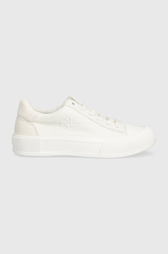Πάνινα παπούτσια Lauren Ralph Lauren Daisie Daisie δέρμα σαμουά λευκό 802908361001.100