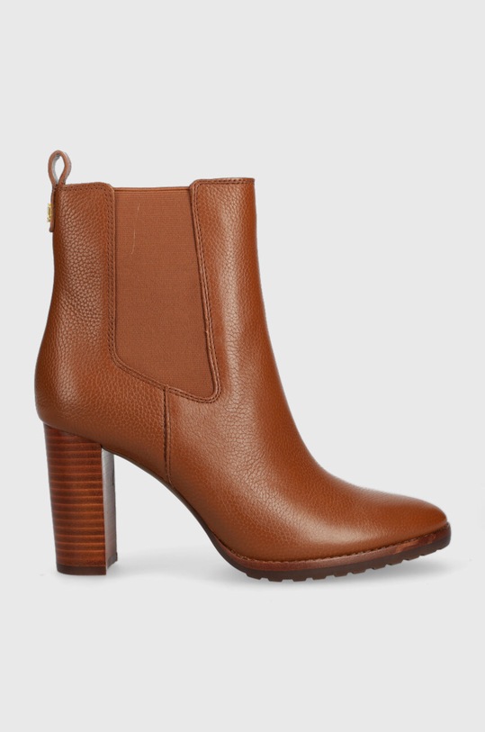 Lauren Ralph Lauren sztyblety skórzane Mylah słupek brązowy 802912285002.270