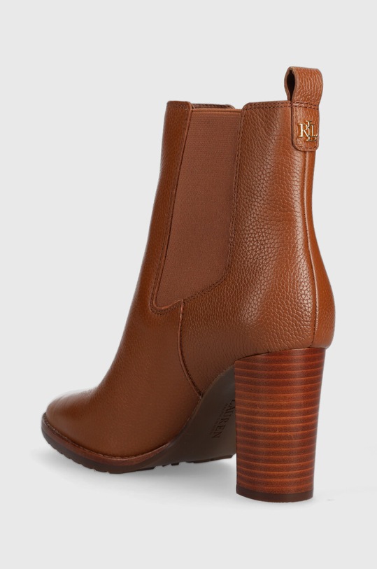 Obuwie Lauren Ralph Lauren sztyblety skórzane Mylah 802912285002.270 brązowy