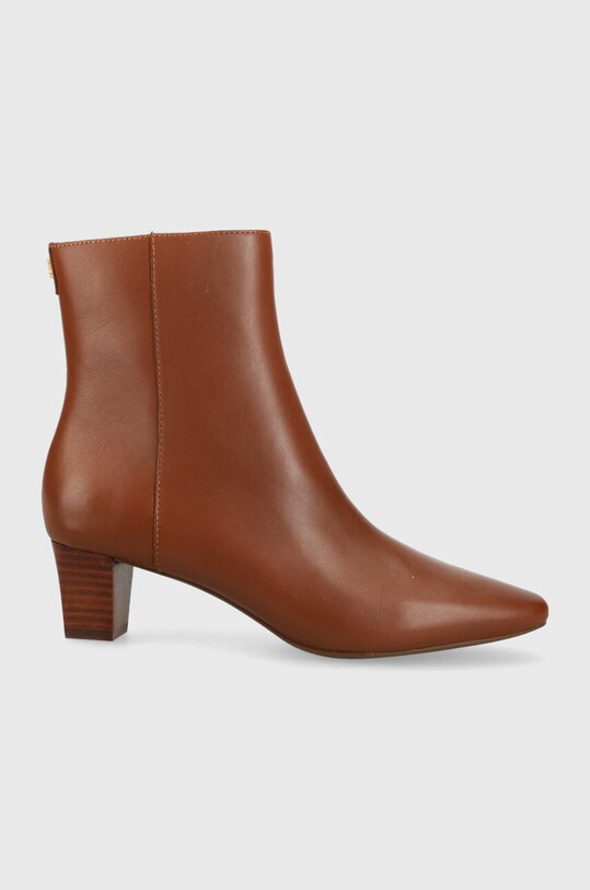 Lauren Ralph Lauren botki skórzane Willa słupek brązowy 802912365002.270
