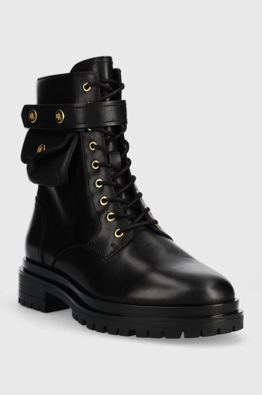Lauren Ralph Lauren workery skórzane Cammie 802916475001.001 czarny AW23