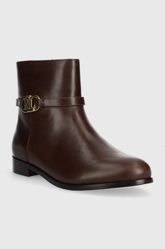 Kožené kotníkové boty Lauren Ralph Lauren Briela 802912273003.200 hnědá AW23