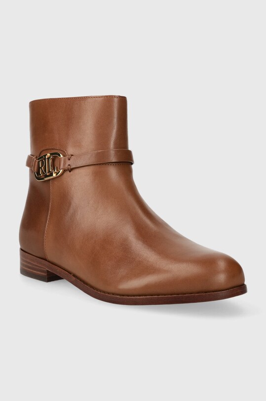 Lauren Ralph Lauren botki skórzane Briela 802912273002.270 brązowy AW23