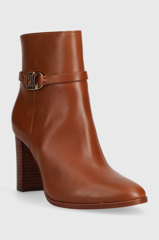 Kožené členkové topánky Lauren Ralph Lauren Maxie 802912277001.270 hnedá AW23