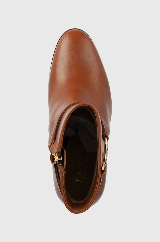 Kožené členkové topánky Lauren Ralph Lauren Maxie hnedá 802912277001.270