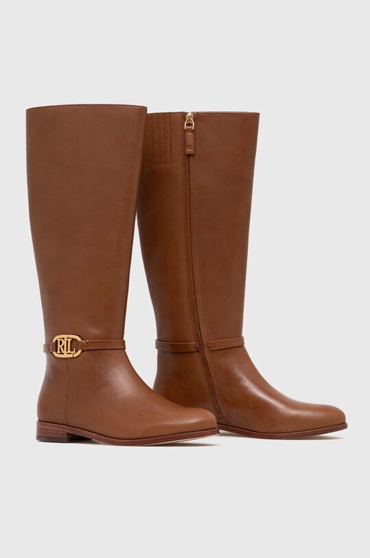 Kožne čizme Lauren Ralph Bridgette 802908350001.270 smeđa AW23