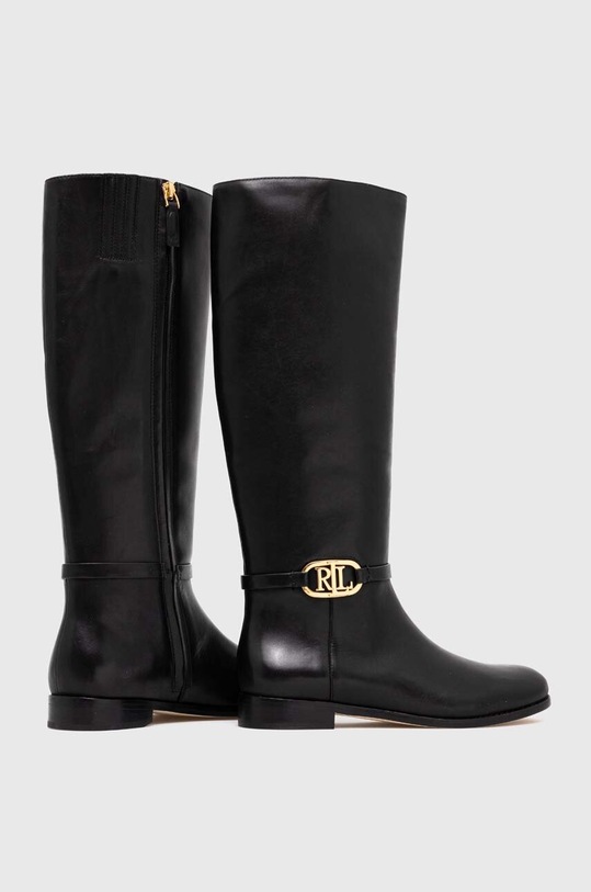 Παπούτσια Δερμάτινες μπότες Lauren Ralph Lauren Bridgette 802908350002.001 μαύρο