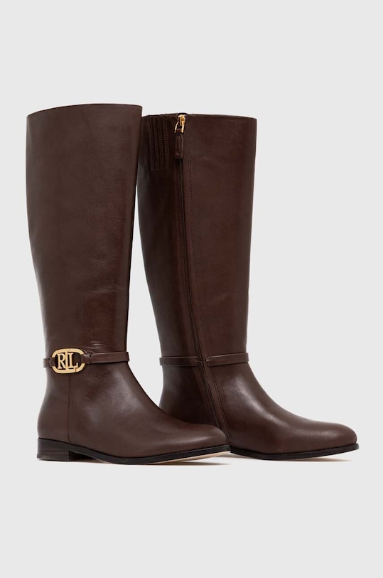 Lauren Ralph Lauren kozaki skórzane Bridgette 802908350003.200 brązowy AW23