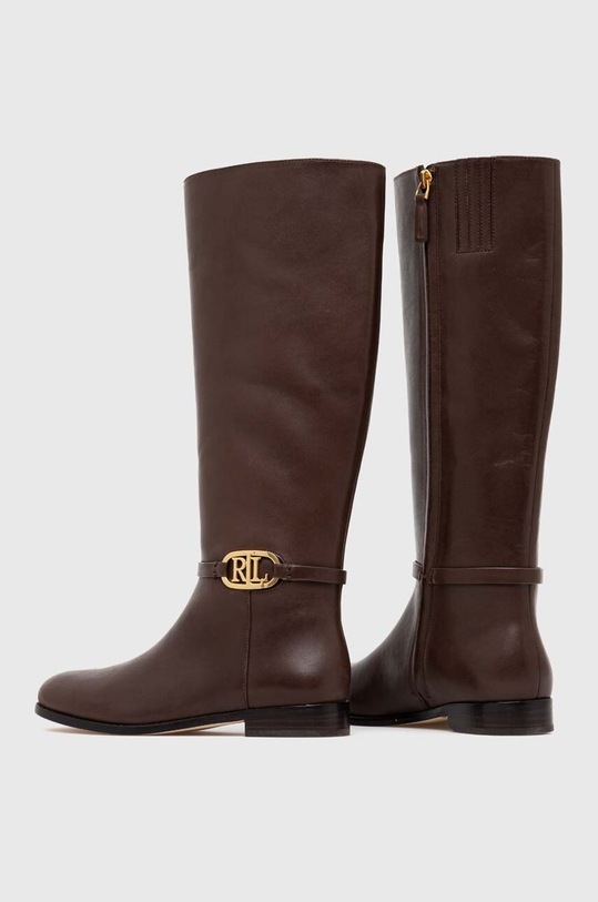 Obuwie Lauren Ralph Lauren kozaki skórzane Bridgette 802908350003.200 brązowy
