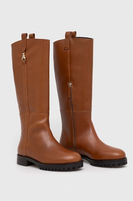 Kožené kozačky Patrizia Pepe 8Y0052.L078.B757 hnědá AW23