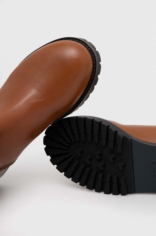 Kožené kozačky Patrizia Pepe hnědá 8Y0052.L078.B757