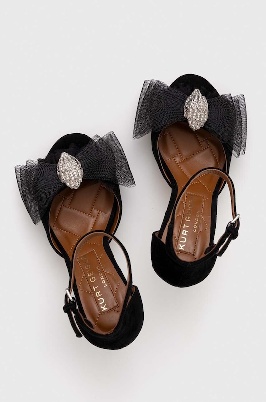 Kurt Geiger London velúr szandál Kensington Bow Sandal fekete 9989100209.BLACK
