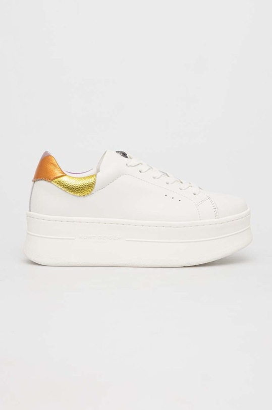 Kožené tenisky Kurt Geiger London Laney Pumped platforma bílá 9991919109.WHITE