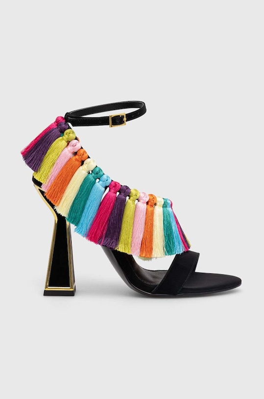 Σανδάλια σουέτ Kat Maconie Therese δέρμα σαμουά πολύχρωμο THERESE.BLACK.MULT