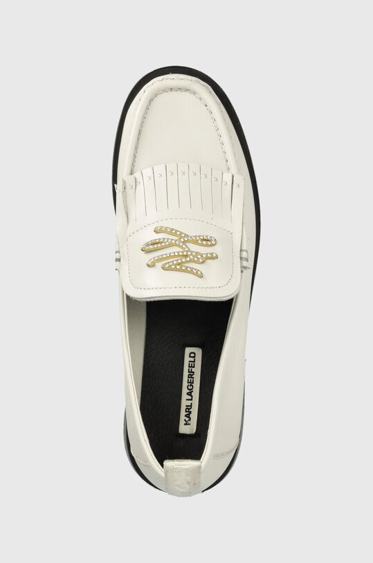Karl Lagerfeld mokasyny skórzane MOKASSINO II biały KL41430.011