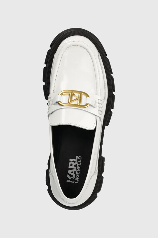 Karl Lagerfeld mocasini de piele PRECINCT KL alb KL43823.011