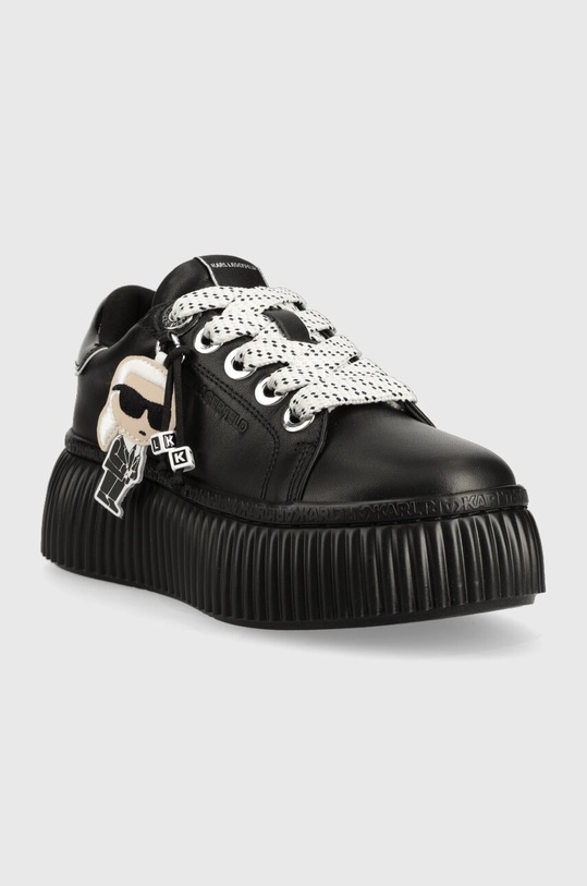 Karl Lagerfeld sneakersy skórzane KREEPER LO KL42376N.000 czarny AW23