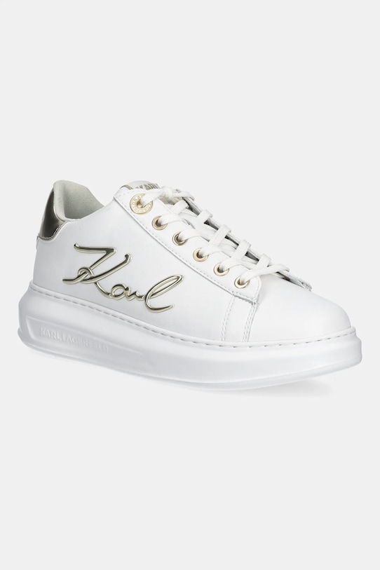 Karl Lagerfeld sneakersy skórzane KAPRI płaska biały KL62510A.01G