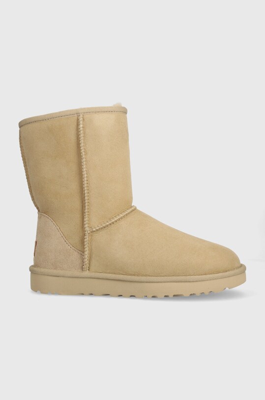 UGG śniegowce zamszowe Classic Short II brak zapięcia beżowy 1016223.MDSD