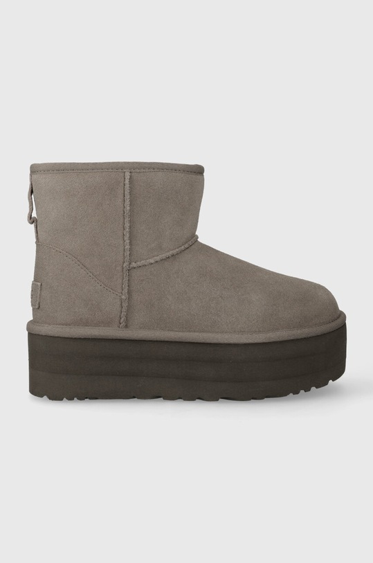 Μπότες σουέτ UGG Classic Mini Platform χωρίς φερμουάρ γκρί 1134991.SKP