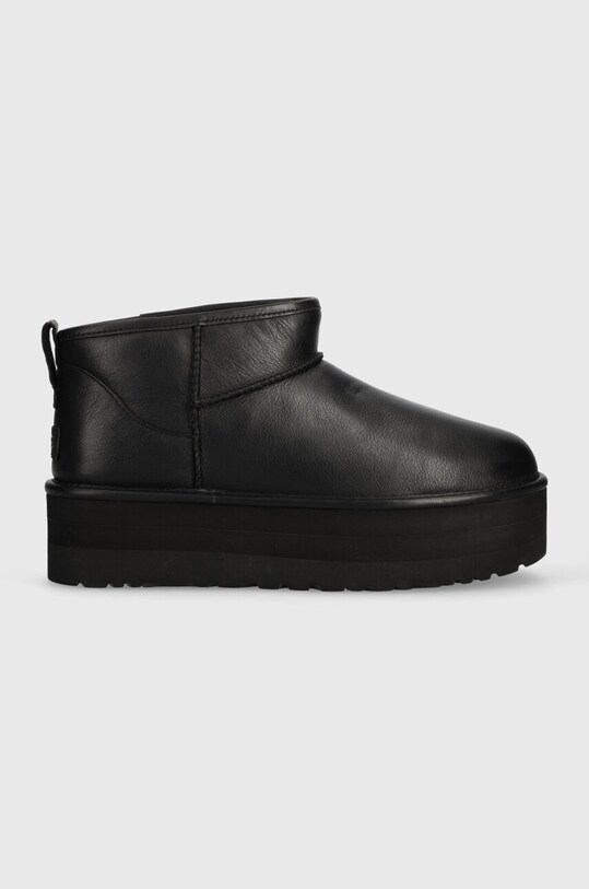UGG stivali da neve in pelle Classic Ultra Mini Platform isolamento sintetico nero 1141510.BLLE