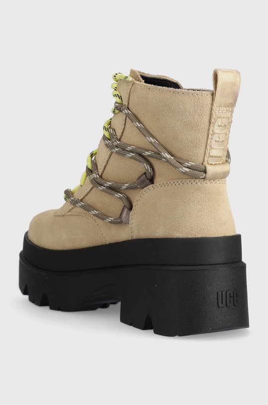 Obuwie UGG workery zamszowe Brisbane Lace Up 1143841.MDSD beżowy