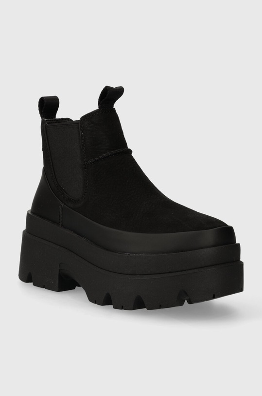 Semišové topánky chelsea UGG Brisbane Chelsea 1143842.BLK čierna AW23