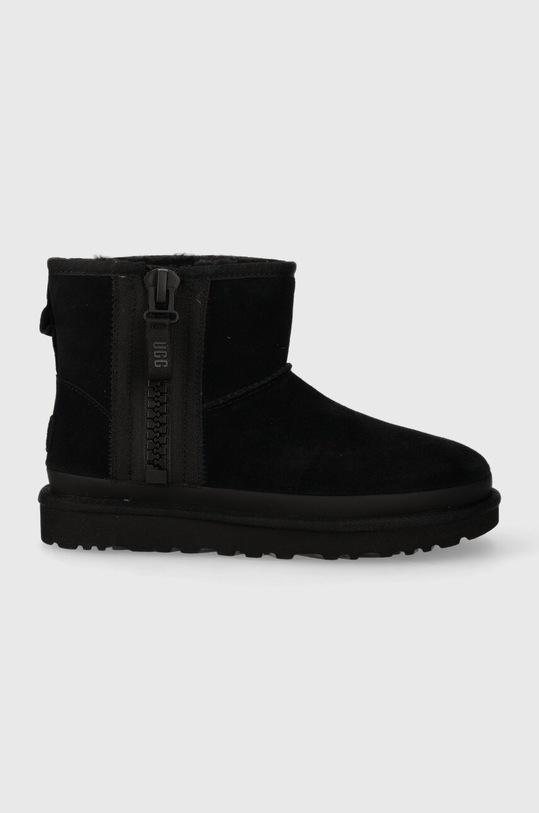 UGG śniegowce zamszowe Classic Ultra Mini II syntetyczny czarny 1144034.BLK