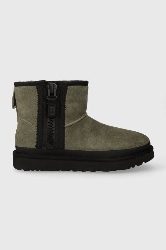 Замшеві чоботи UGG Classic Mini Zipper Tape Logo замша зелений 1144034.BTOL