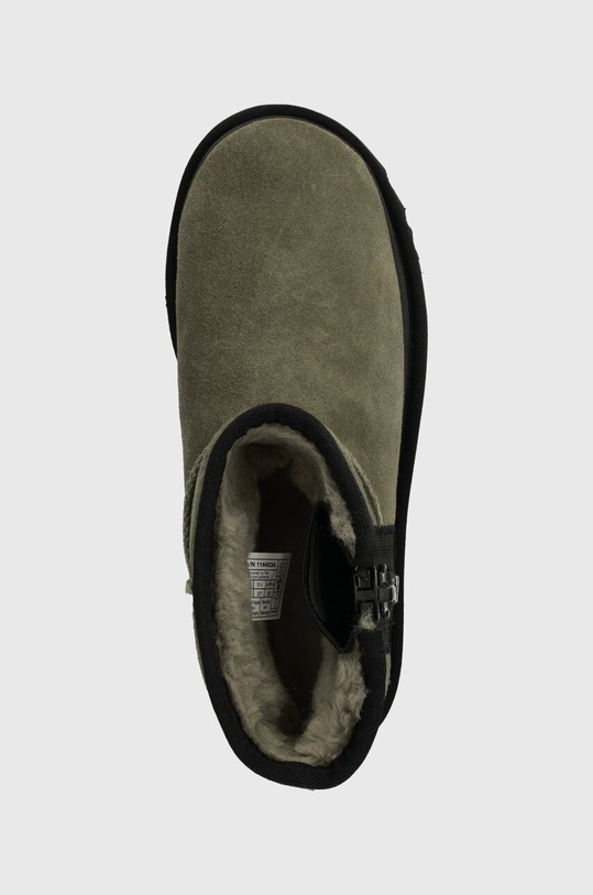 Замшевые сапоги UGG Classic Mini Zipper Tape Logo зелёный 1144034.BTOL