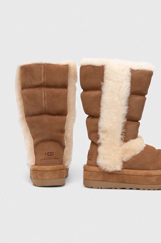 Obuwie UGG śniegowce zamszowe Classic Chillapeak Tall 1145990.CHE brązowy