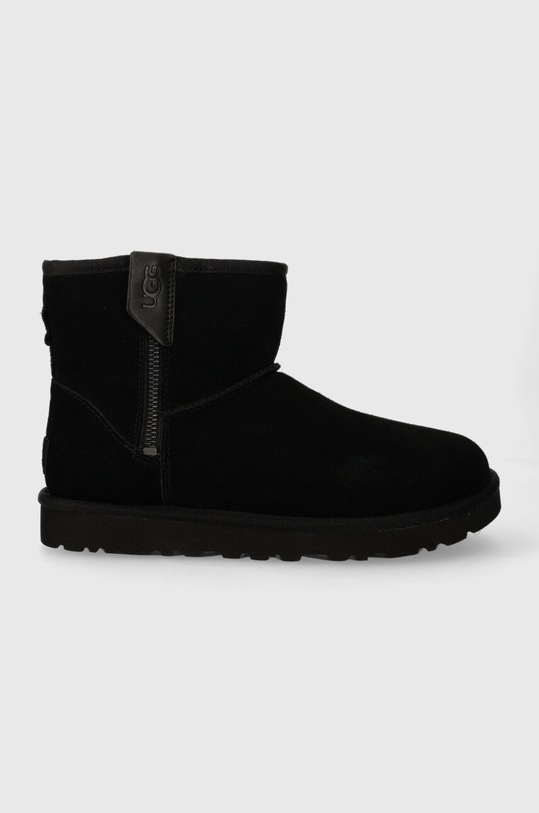 UGG cizme de zapada din piele intoarsa Classic Mini Bailey Zip izolat negru 1151230.BLK