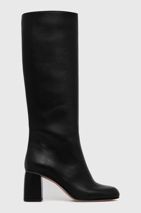 Red Valentino bőr csizma magas fekete 3Q2S0C58TPB.0NO
