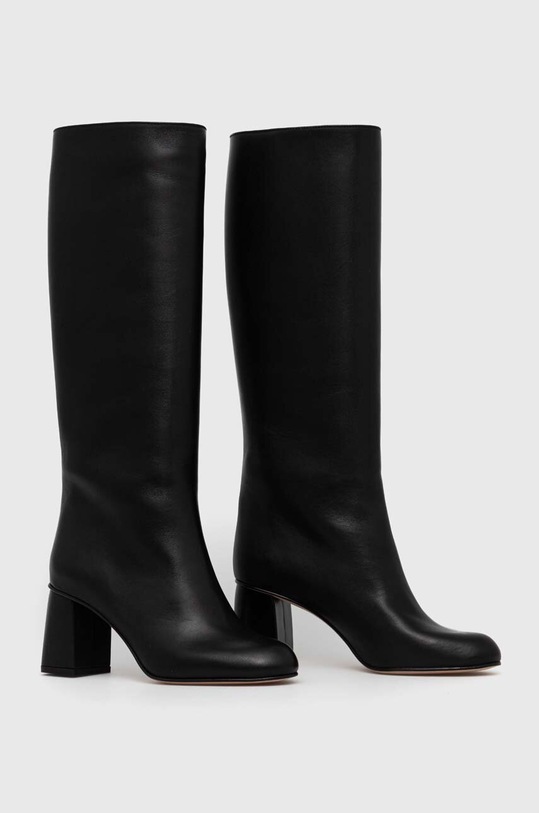 Red Valentino bőr csizma 3Q2S0C58TPB.0NO fekete AW23
