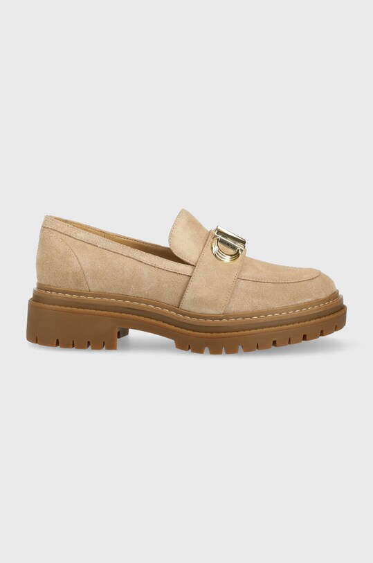 MICHAEL Michael Kors mokasyny zamszowe Parker platforma beżowy 40F3PKFP1S.222