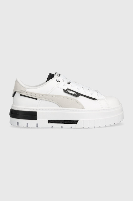 Puma sneakers Mayze Crashed Wns imitatie de piele intoarsa alb 392495