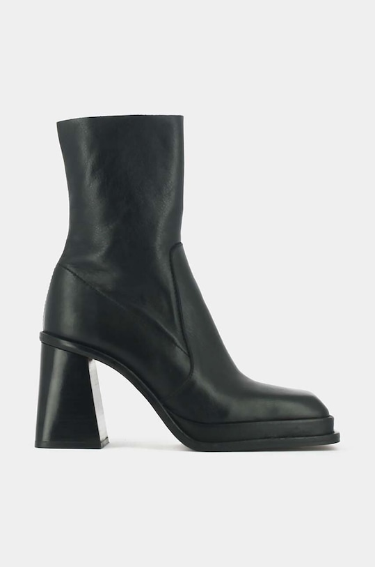 Jonak botki skórzane BANANA CUIR słupek czarny 3100156
