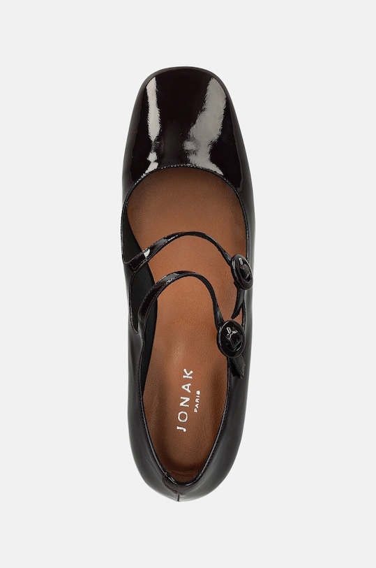 Jonak pantofi de piele DELOU VERNIS burgundia 3300198