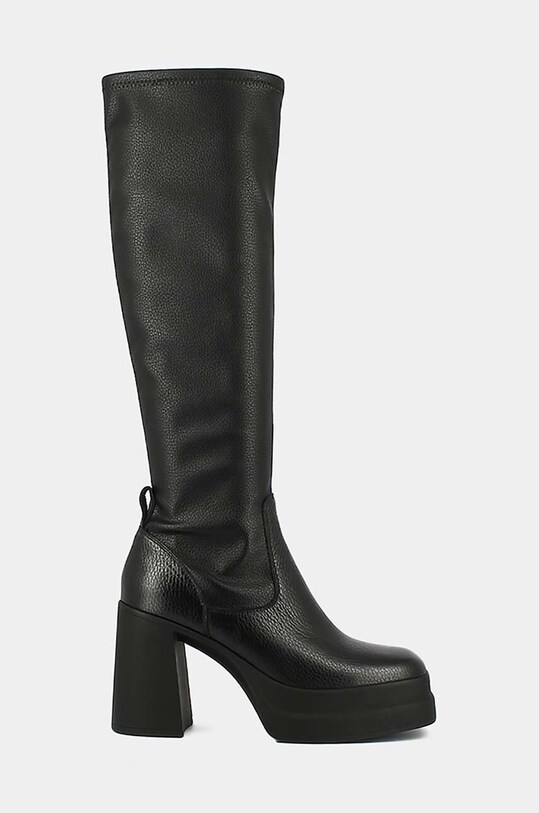 Jonak cizme PAILLE CUIR GR/ STRETCH peste 8 cm negru 3300014