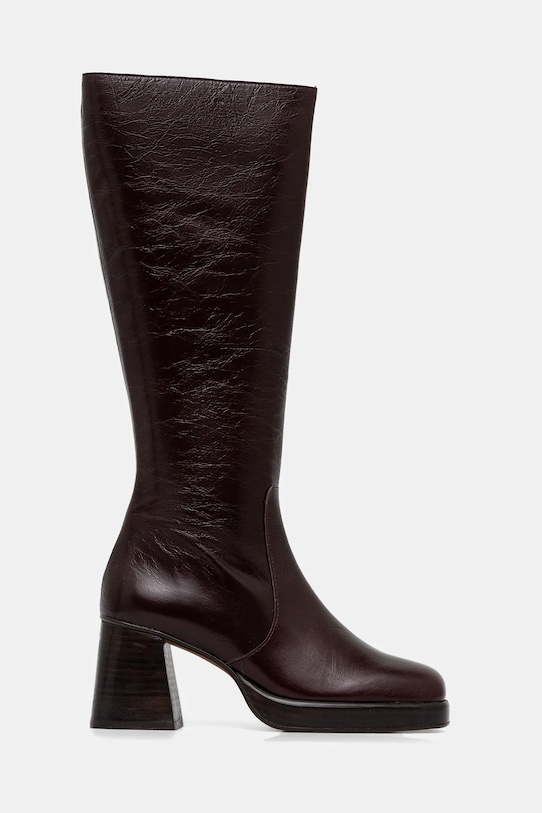 Jonak kozaki skórzane BETINA CUIR VIEILLI 6001328 bordowy AW25