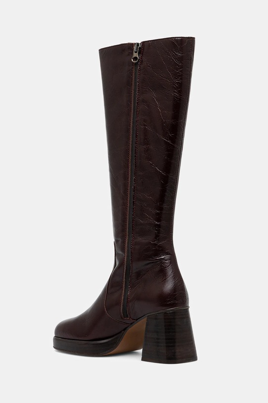 Obutev Usnjeni elegantni škornji Jonak BETINA CUIR VIEILLI 6001328 bordo