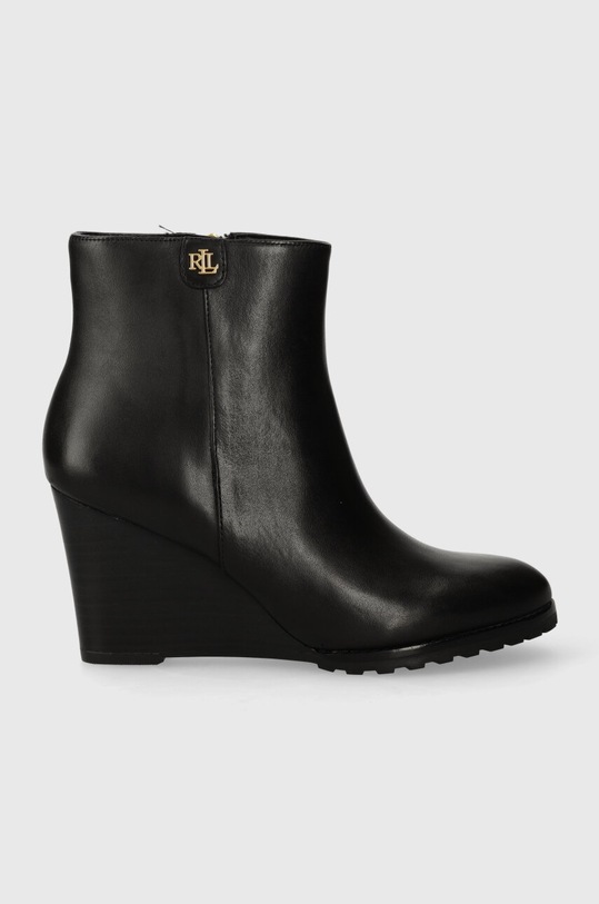 Kožené členkové topánky Lauren Ralph Lauren Shaley usňová koža čierna 802810043002.001